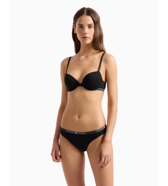 Emporio Armani Conjunto de duas tangas de algodo orgnico com o logtipo Essential ASV preto