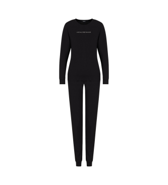 Emporio Armani Pyjama Essential en coton biologique avec logo ASV noir clout