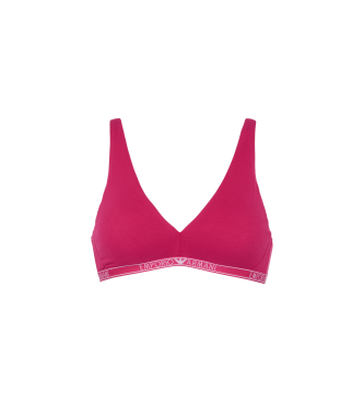 Emporio Armani Soutien-gorge bralette en coton biologique avec logo ASV rose essentiel