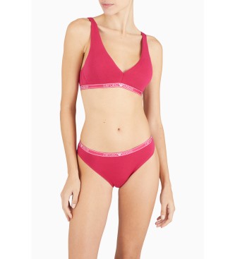 Emporio Armani Sujetador bralette de algodn orgnico con logotipo Essential ASV rosa