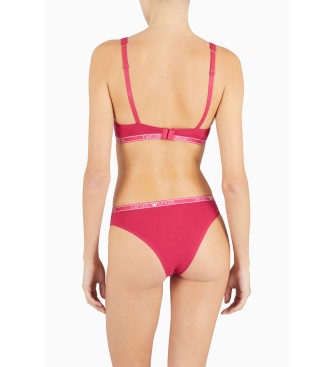 Emporio Armani Soutien-gorge bralette en coton biologique avec logo ASV rose essentiel