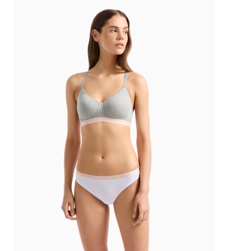 Emporio Armani Lot de deux culottes blanches en coton biologique avec logo ASV Essential