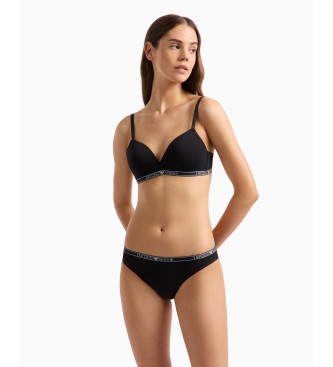 Emporio Armani Confezione da due slip in cotone biologico con logo Essential ASV nero