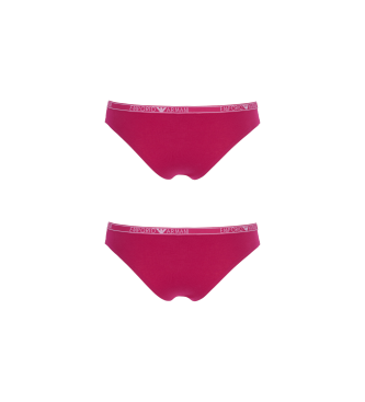 Emporio Armani Pack of two pink Essential ASV logo organic cotton panties  