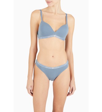 Emporio Armani Soutien-gorge triangle rembourr en coton biologique avec bande logo ASV gris