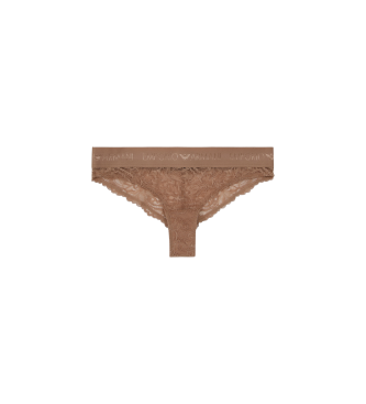 Emporio Armani Brazilian lace panty Eternal lace brown