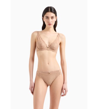 Emporio Armani Culotte beige Eternal Lace en dentelle recycle ASV beige