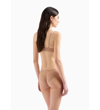 Emporio Armani Slip Eternal Lace in pizzo riciclato ASV beige