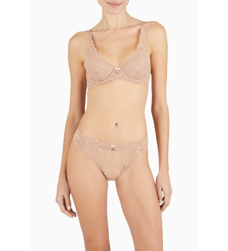 Emporio Armani Culotte beige Eternal Lace en dentelle recycle ASV beige