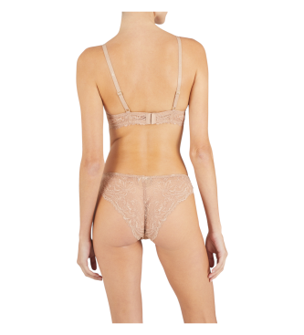 Emporio Armani Culotte beige Eternal Lace en dentelle recycle ASV beige