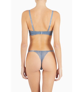 Emporio Armani Reggiseno a triangolo imbottito in pizzo eterno ASV in pizzo riciclato grigio