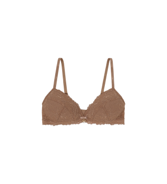 Emporio Armani Eternal Lace gepolsterter Triangel-BH aus recycelter Spitze ASV braun  