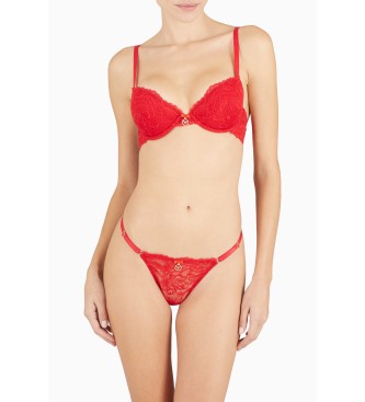 Emporio Armani Push up modrček Eternal Lace rdeča