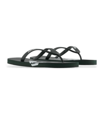 Emporio Armani Flip-Flops aus Gummi mit marineblauem Logo