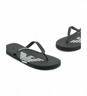 Emporio Armani Flip-Flops aus Gummi mit marineblauem Logo