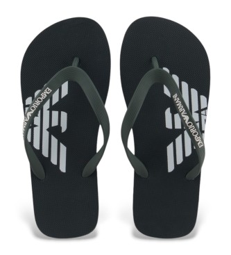 Emporio Armani Flip-Flops aus Gummi mit marineblauem Logo