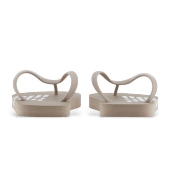 Emporio Armani Gummiflipflops mit Logo taupe