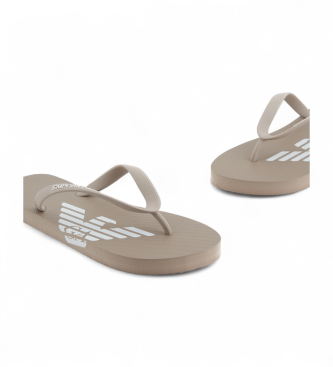 Emporio Armani Gummiflipflops mit Logo taupe
