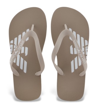 Emporio Armani Gummiflipflops mit Logo taupe
