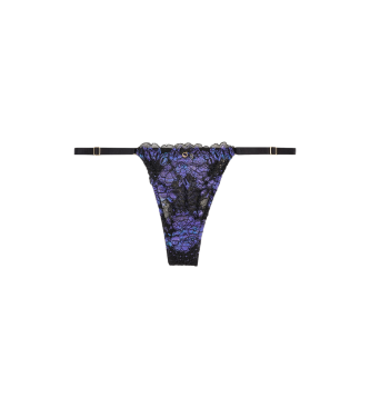 Emporio Armani Holidays Kanten String Zwart, lila