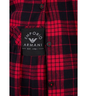 Emporio Armani Flanelowa piżama z tartanowym wzorem Holidays czerwona