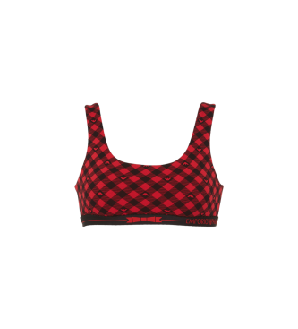 Emporio Armani Maroon Vichy Holidays bralette bra