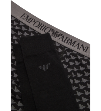 Emporio Armani Gift set of boxer shorts and socks with Holidays fantasy grey, black