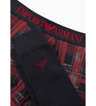 Emporio Armani ŚWIĄTECZNY ZESTAW PODARUNKOWY FANTASY PANTS I PANTS Z FANTASY PUSSY PANTS granatowy, czerwony