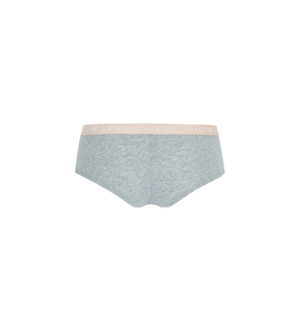 Emporio Armani Shorts in cotone organico con fascia grigia con logo Iconic ASV