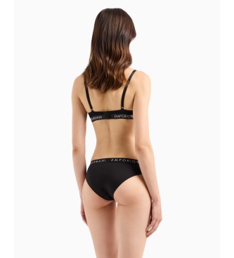 Emporio Armani Confezione da due slip in cotone organico con fascia nera con logo Iconic ASV