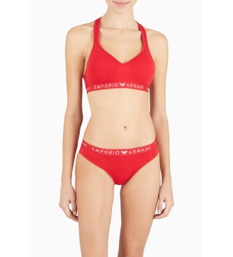 Emporio Armani CONFEZIONE DA DUE MUTANDINE IN COTONE ORGANICO CON FASCIA CON LOGO ICONICO ASV rosso