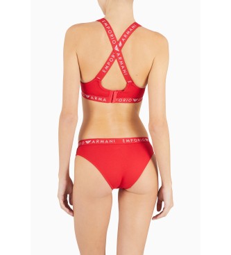 Emporio Armani CONFEZIONE DA DUE MUTANDINE IN COTONE ORGANICO CON FASCIA CON LOGO ICONICO ASV rosso