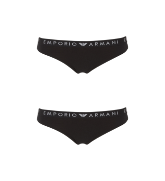 Emporio Armani Confezione da due slip neri Iconic Logoband