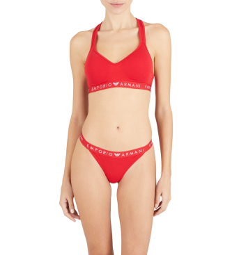 Emporio Armani Conjunto de 2 tangas Iconic Logoband vermelho