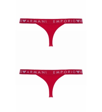 Emporio Armani Zestaw 2 stringów Iconic Logoband w kolorze czerwonym