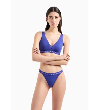 Emporio Armani Bralette-BH aus Bio-Baumwolle mit ikonischem ASV-Logo-Band, fliederfarben