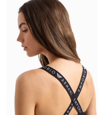 Emporio Armani Maglietta nera con iconica fascia con logo