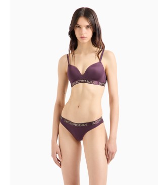 Emporio Armani Set di 2 slip brasiliani Iconic in microfibra lilla