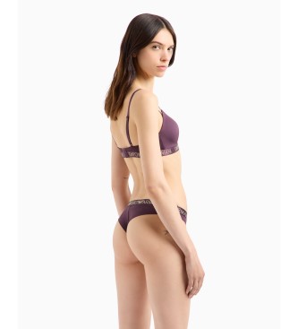 Emporio Armani Set di 2 slip brasiliani Iconic in microfibra lilla