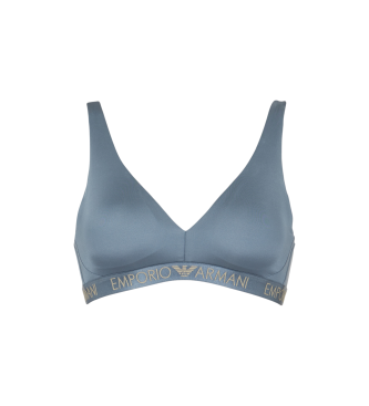 Emporio Armani Iconico reggiseno bralette blu in microfibra