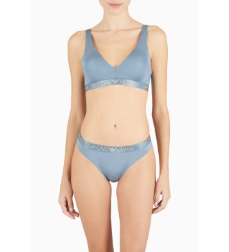 Emporio Armani Iconico reggiseno bralette blu in microfibra