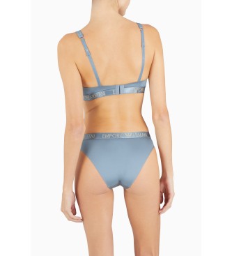 Emporio Armani Iconico reggiseno bralette blu in microfibra