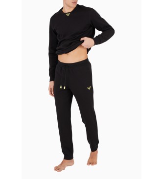 Mens black armani tracksuit on sale