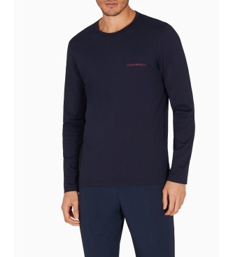 Emporio Armani Langarm-T-Shirt mit Rundhalsausschnitt navy