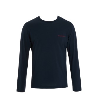 Emporio Armani Langarm-T-Shirt mit Rundhalsausschnitt navy