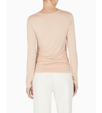 Emporio Armani T-shirt rosa a maniche lunghe Essential Studs