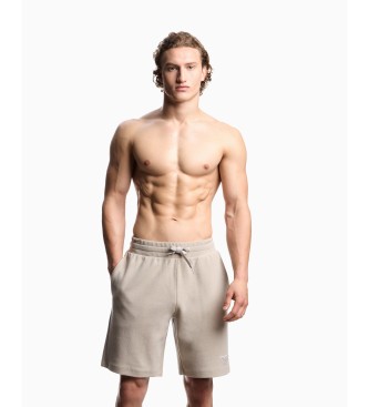 Emporio Armani Eagle Patch beige Bermuda shorts