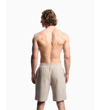 Emporio Armani Eagle Patch beige Bermuda shorts