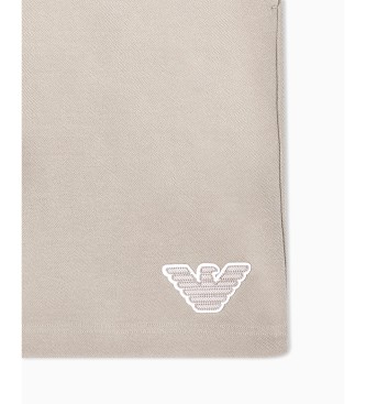 Emporio Armani Eagle Patch beige Bermuda shorts