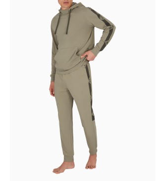 Emporio Armani Loungewear-Hose mit grnen Bndchen